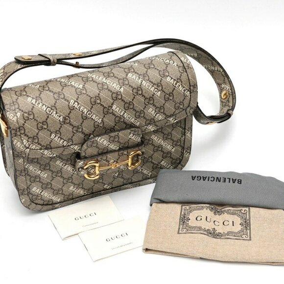GUCCI Gray Horsebit Shoulder Bag - Picture 8 of 8